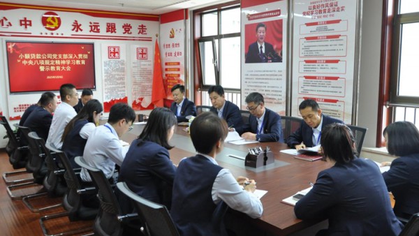 小额贷款公司党支部召开深入贯彻中央八项 规定精神警示教育大会